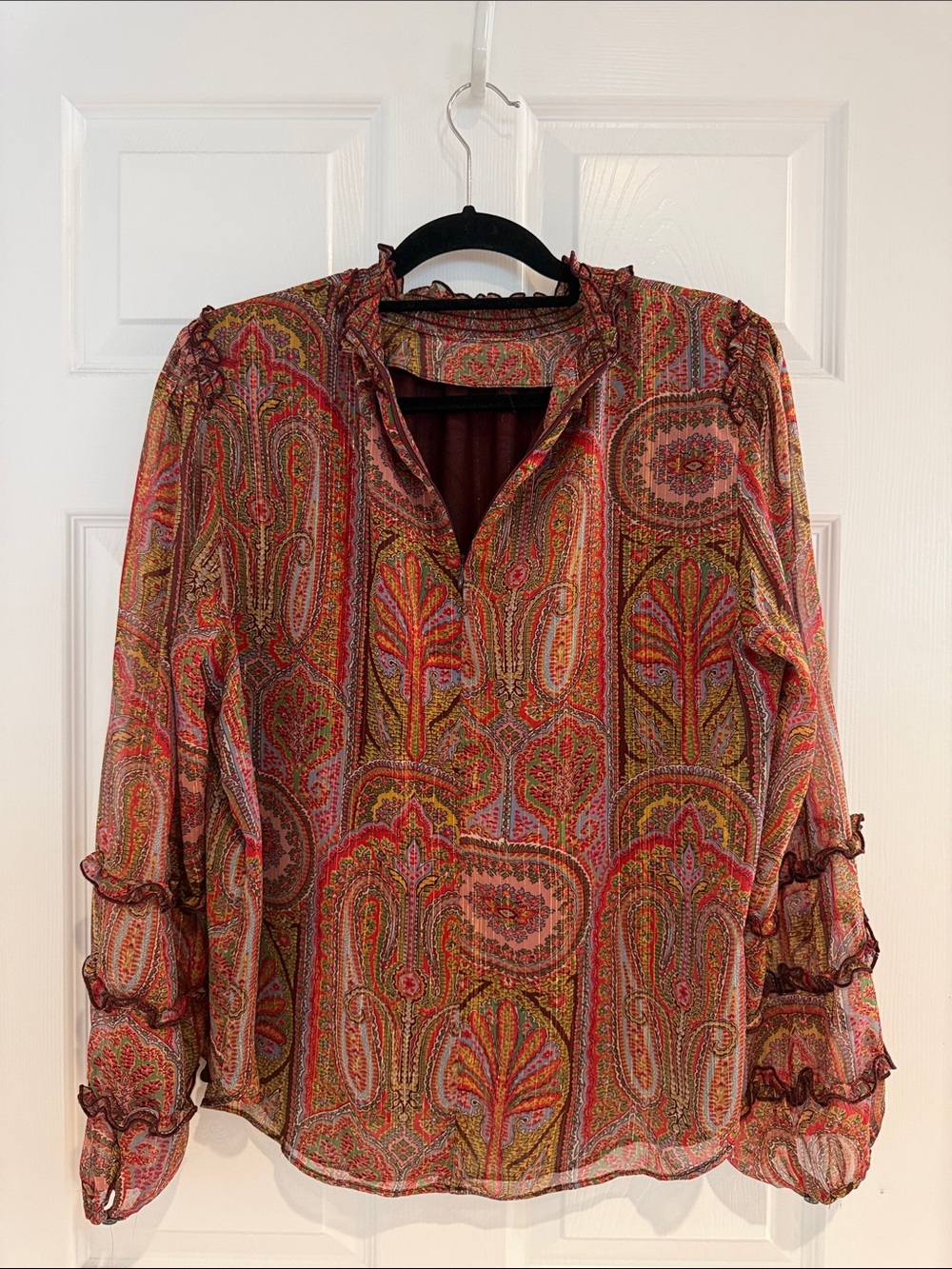 Ann Taylor Multi-Color and Gold Touches Blouse - Large - Picture 4 of 9